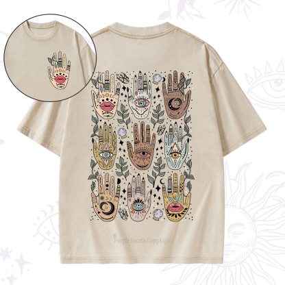Purplehecate Helping Hands Washed T-Shirt