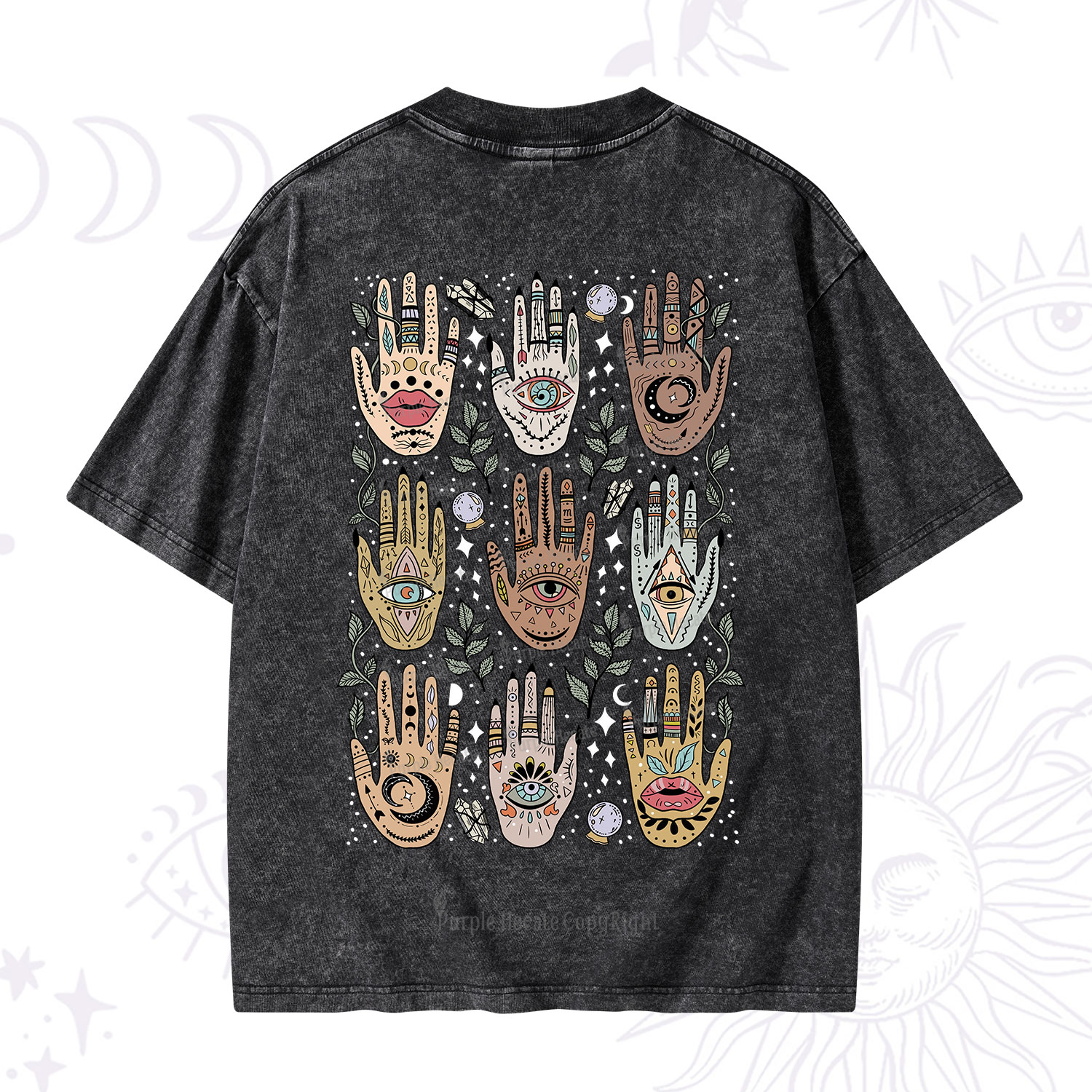 Purplehecate Helping Hands Washed T-Shirt