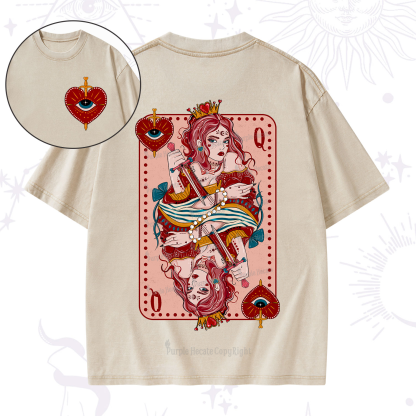 Purplehecate Queen of Hearts Washed T-Shirt