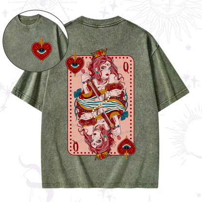 Purplehecate Queen of Hearts Washed T-Shirt