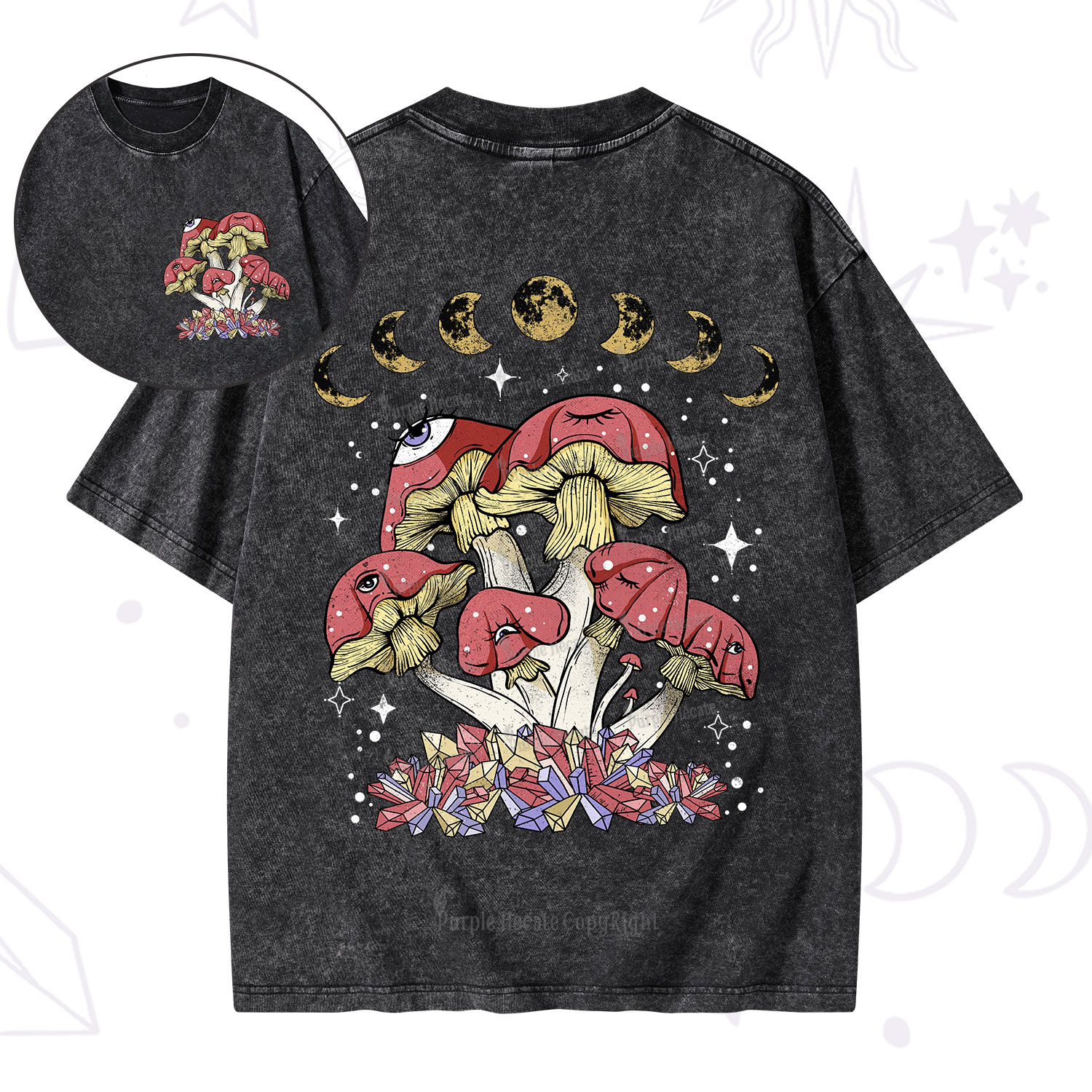 Purplehecate Magic Mushroom Washed T-Shirt