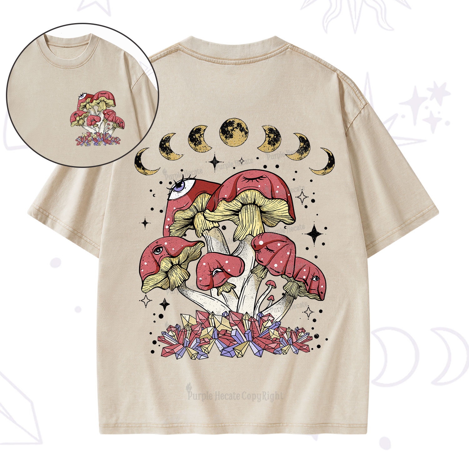 Purplehecate Magic Mushroom Washed T-Shirt