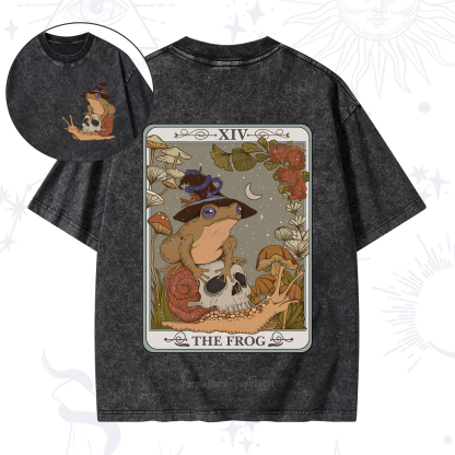 Purplehecate The Frog Tarot Washed T-Shirt