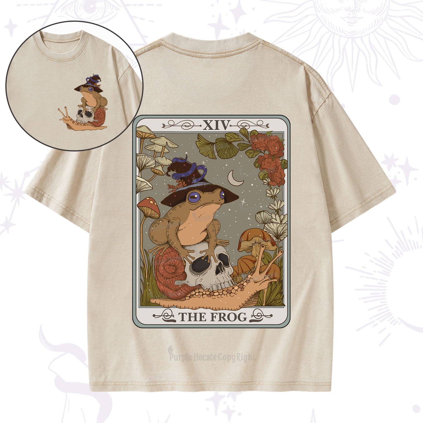 Purplehecate The Frog Tarot Washed T-Shirt