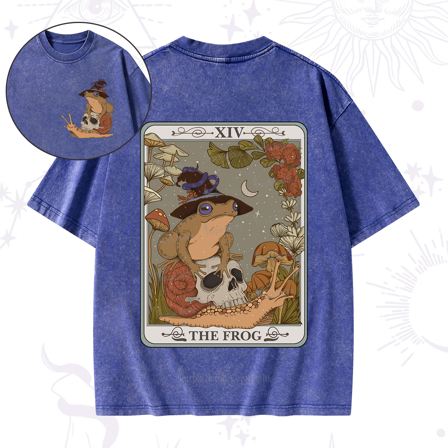 Purplehecate The Frog Tarot Washed T-Shirt