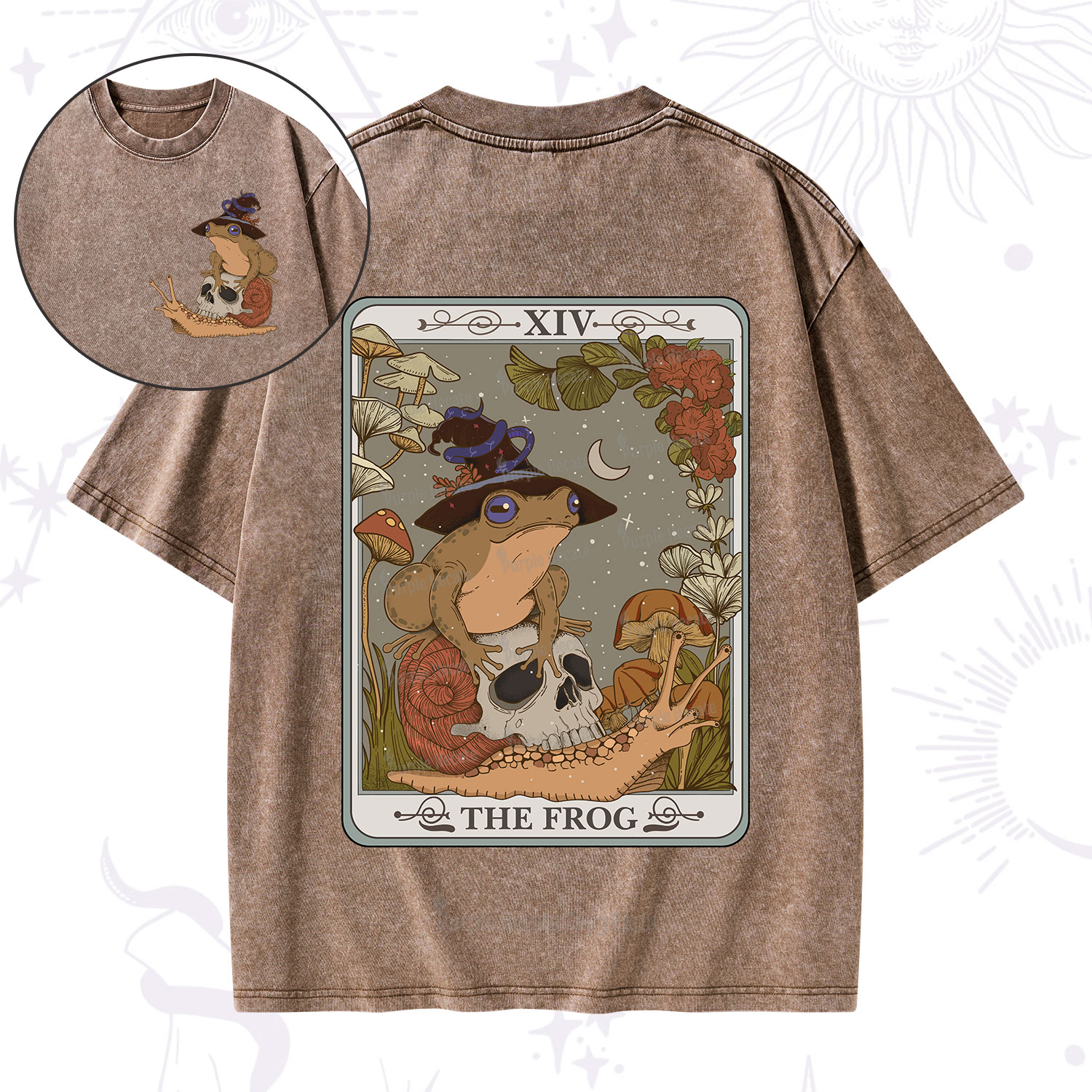 Purplehecate The Frog Tarot Washed T-Shirt