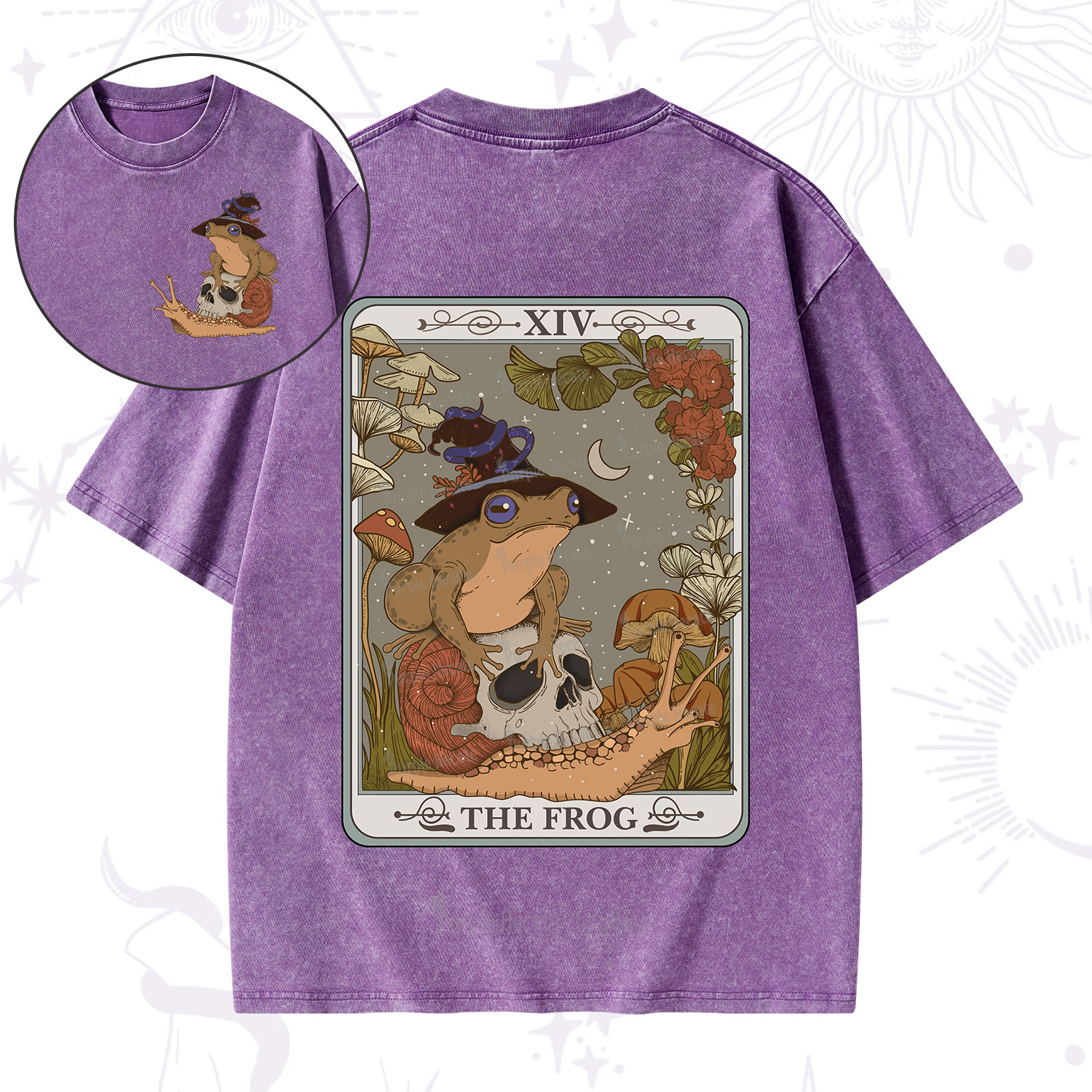 Purplehecate The Frog Tarot Washed T-Shirt