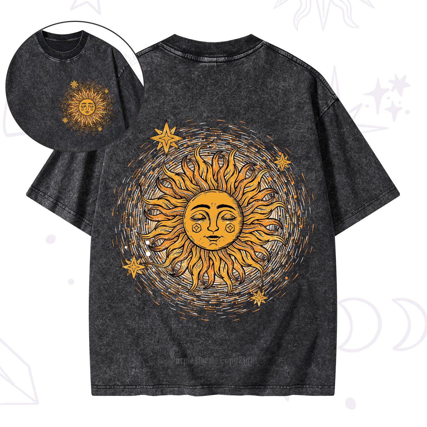 Purplehecate Celestial Sun Washed T-Shirt