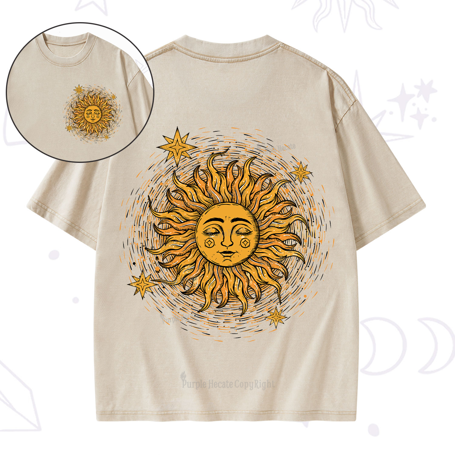 Purplehecate Celestial Sun Washed T-Shirt