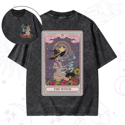 Purplehecate The Witch Tarot Washed T-Shirt
