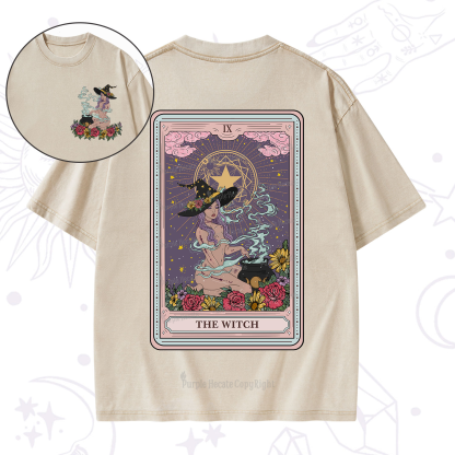 Purplehecate The Witch Tarot Washed T-Shirt