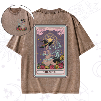 Purplehecate The Witch Tarot Washed T-Shirt