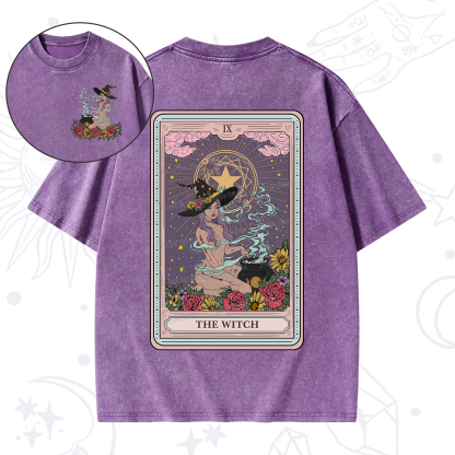 Purplehecate The Witch Tarot Washed T-Shirt
