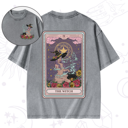 Purplehecate The Witch Tarot Washed T-Shirt