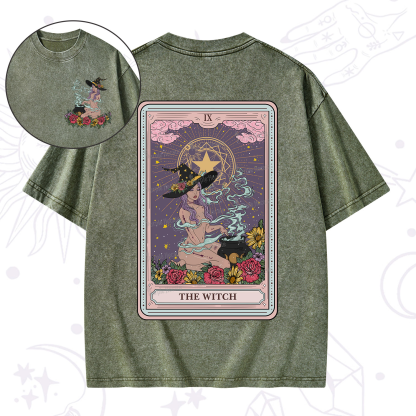Purplehecate The Witch Tarot Washed T-Shirt