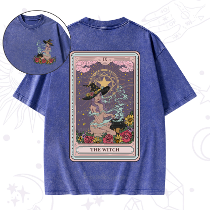 Purplehecate The Witch Tarot Washed T-Shirt