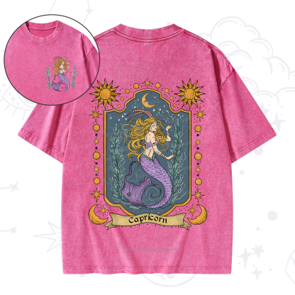 Purplehecate Capricorn Zodiac Washed T-Shirt