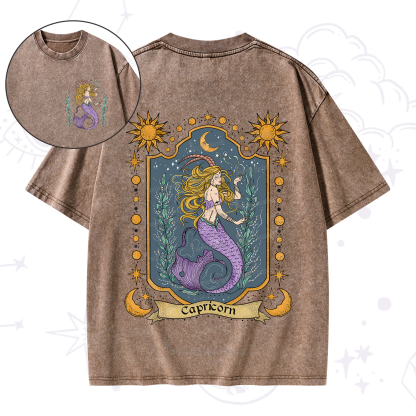 Purplehecate Capricorn Zodiac Washed T-Shirt