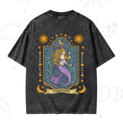 Purplehecate Capricorn Zodiac Washed T-Shirt