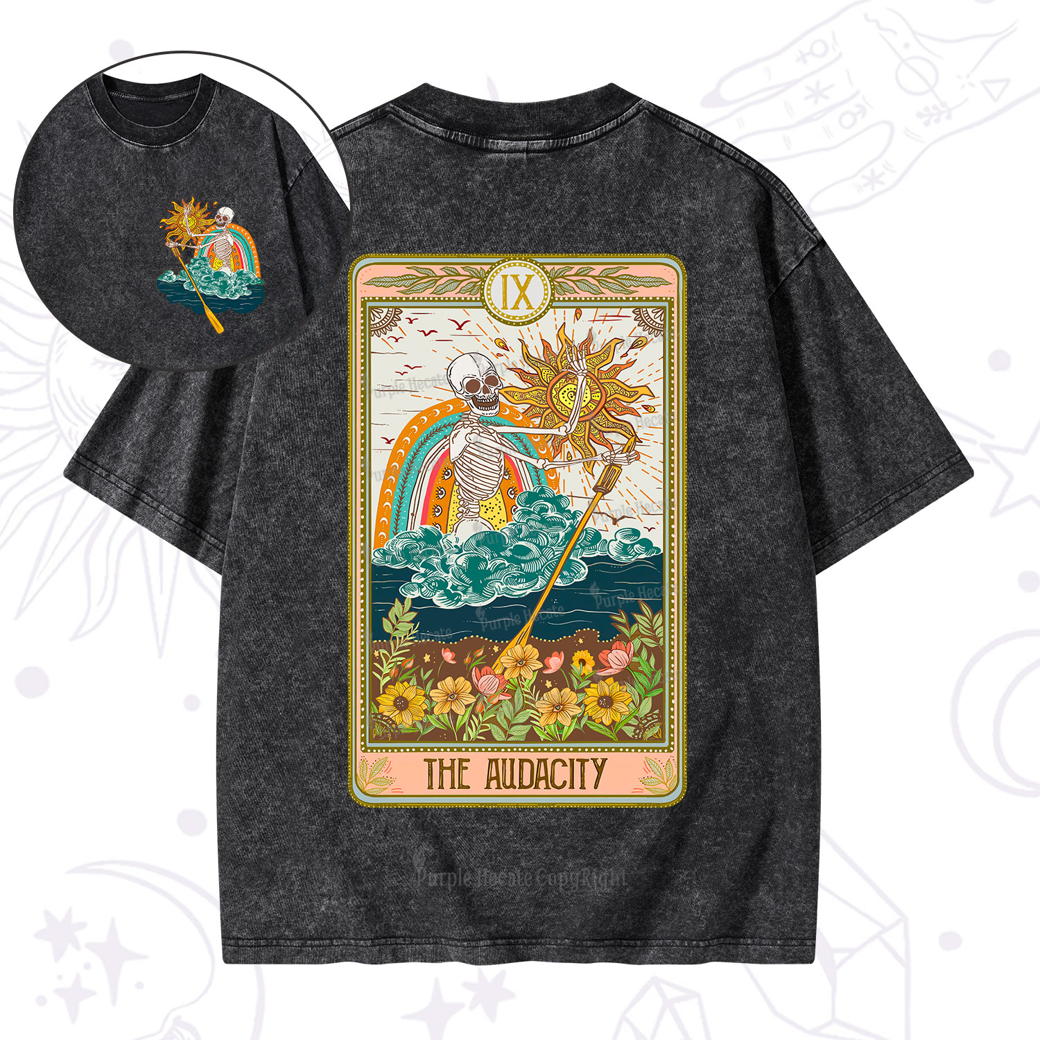 Purplehecate The Audacity Tarot Card Washed T-Shirt