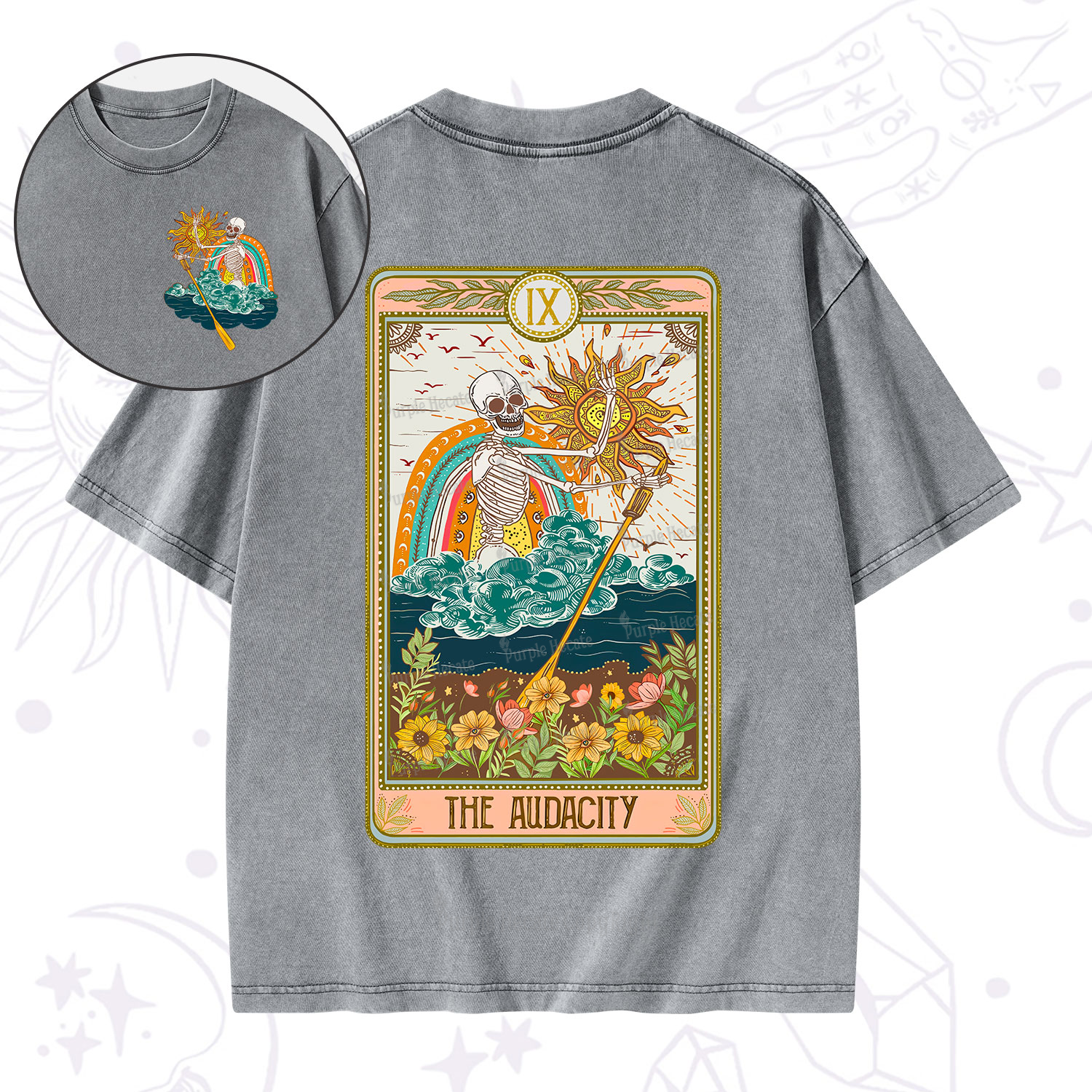 Purplehecate The Audacity Tarot Card Washed T-Shirt