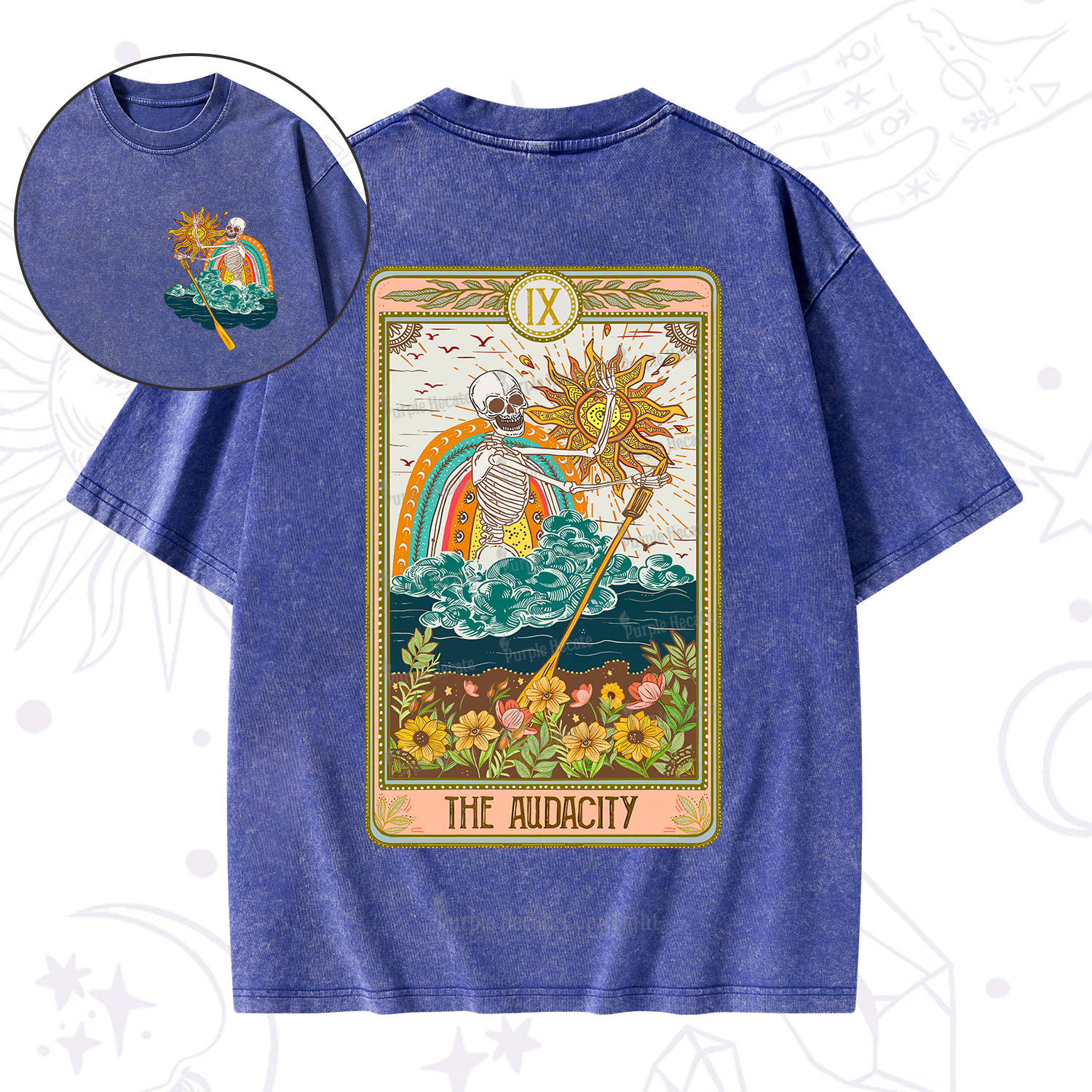 Purplehecate The Audacity Tarot Card Washed T-Shirt