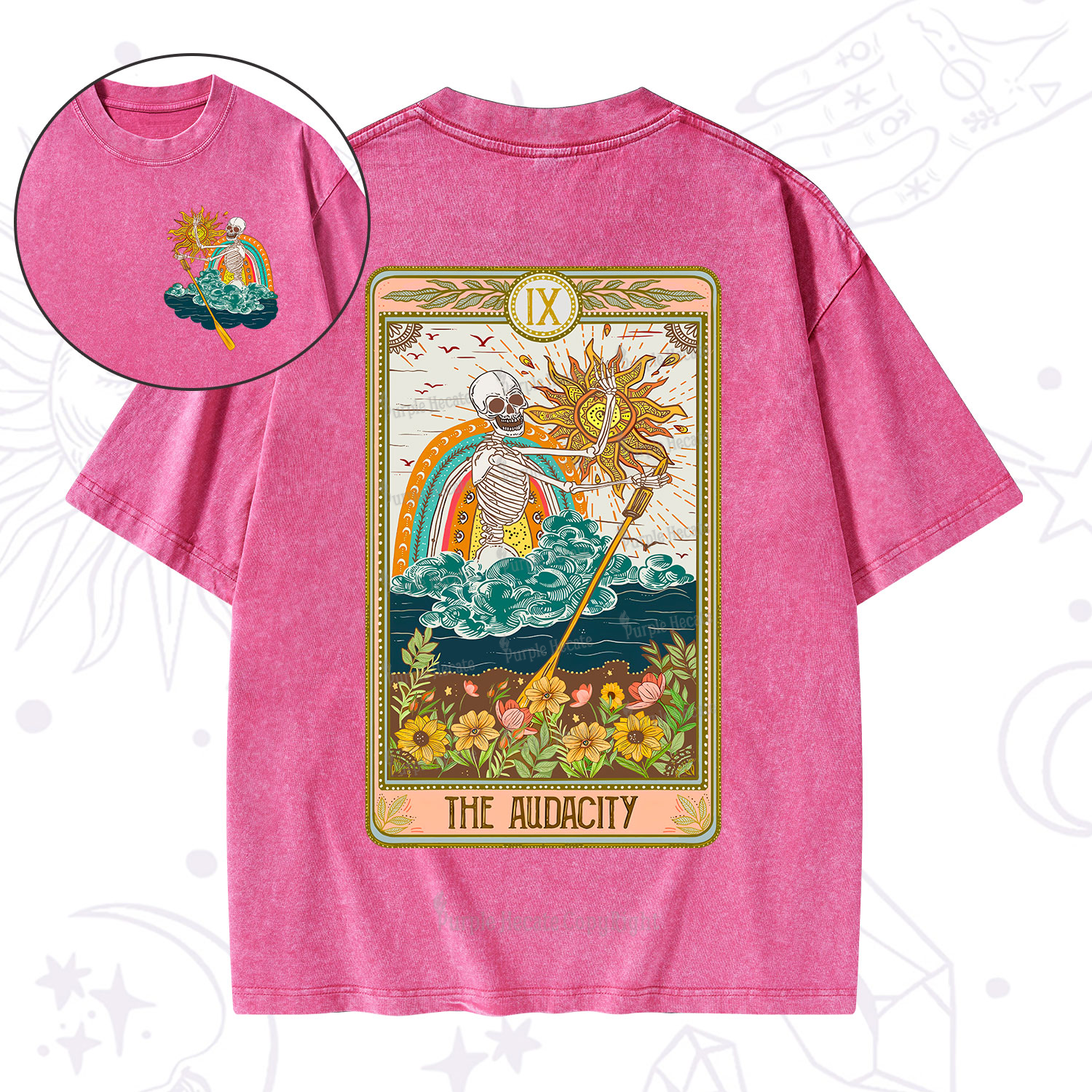 Purplehecate The Audacity Tarot Card Washed T-Shirt