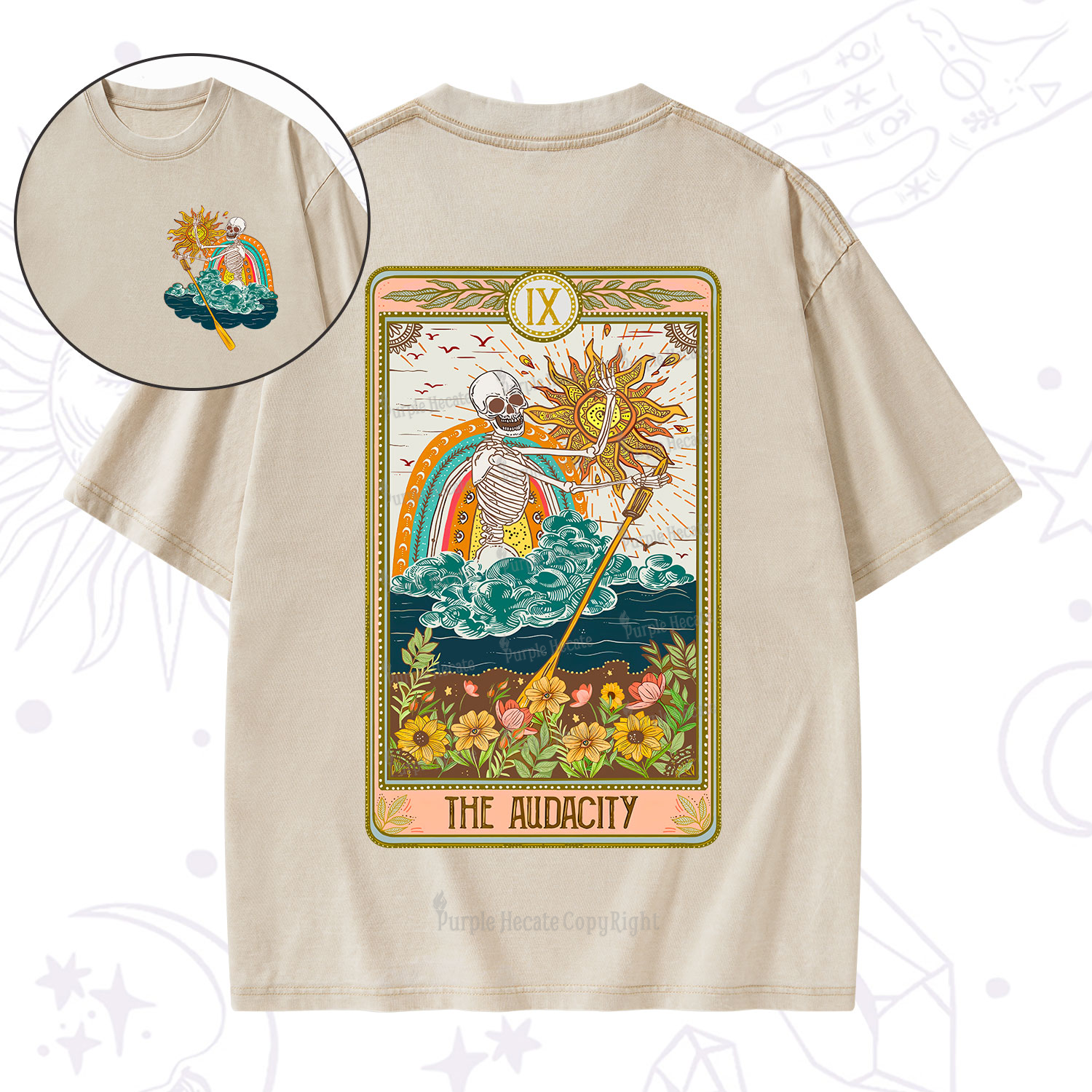 Purplehecate The Audacity Tarot Card Washed T-Shirt