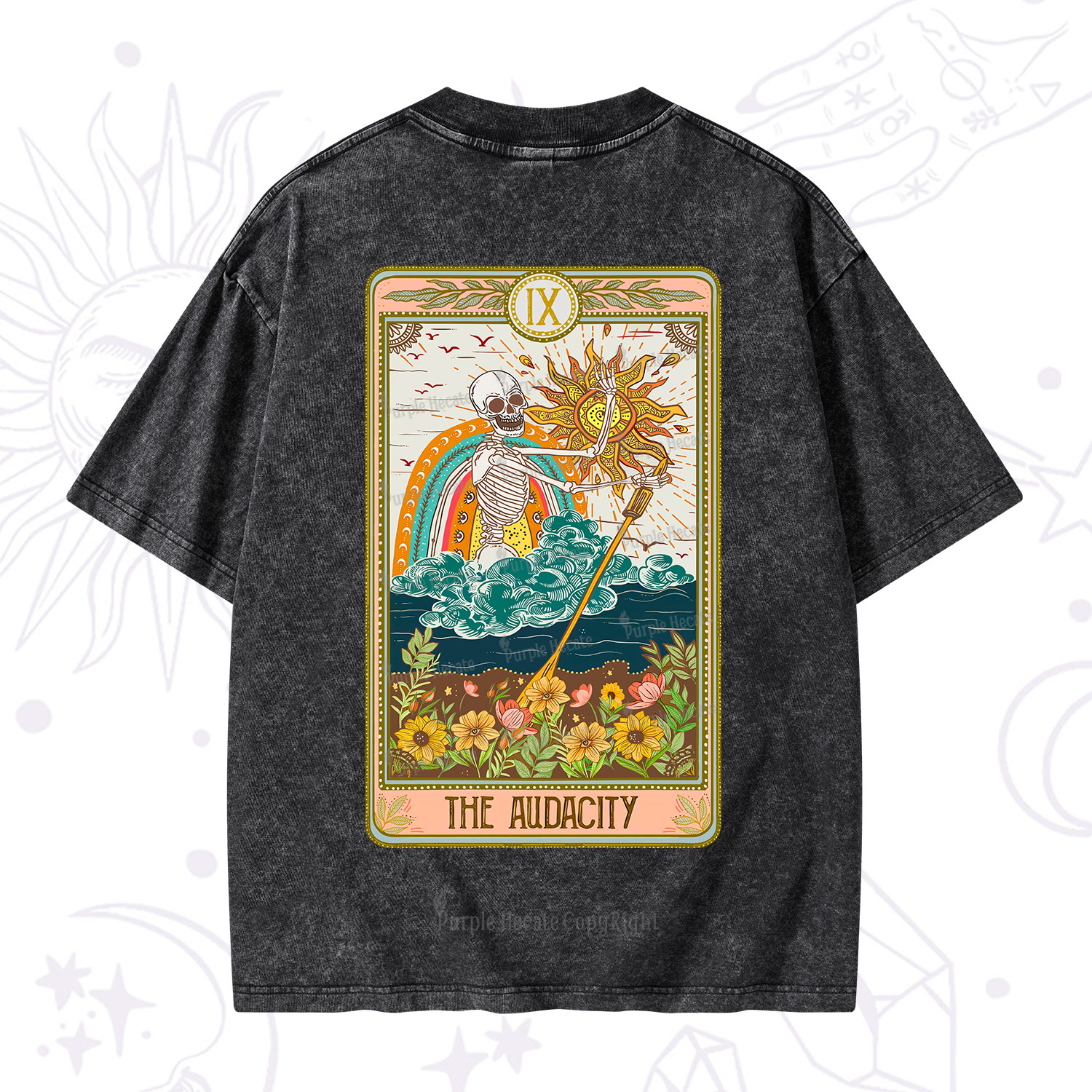 Purplehecate The Audacity Tarot Card Washed T-Shirt
