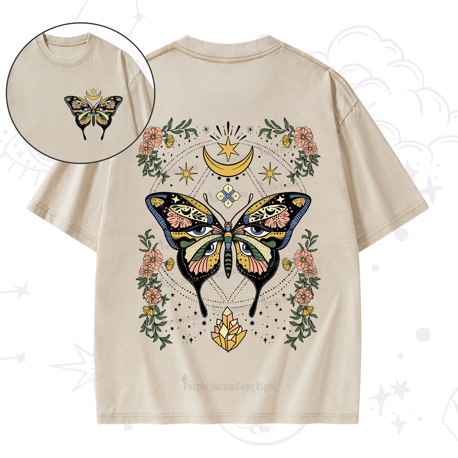 Purplehecate I Am Opening Washed T-Shirt