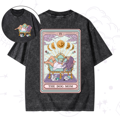 Purplehecate The Dog Mom Tarot Washed T-Shirt