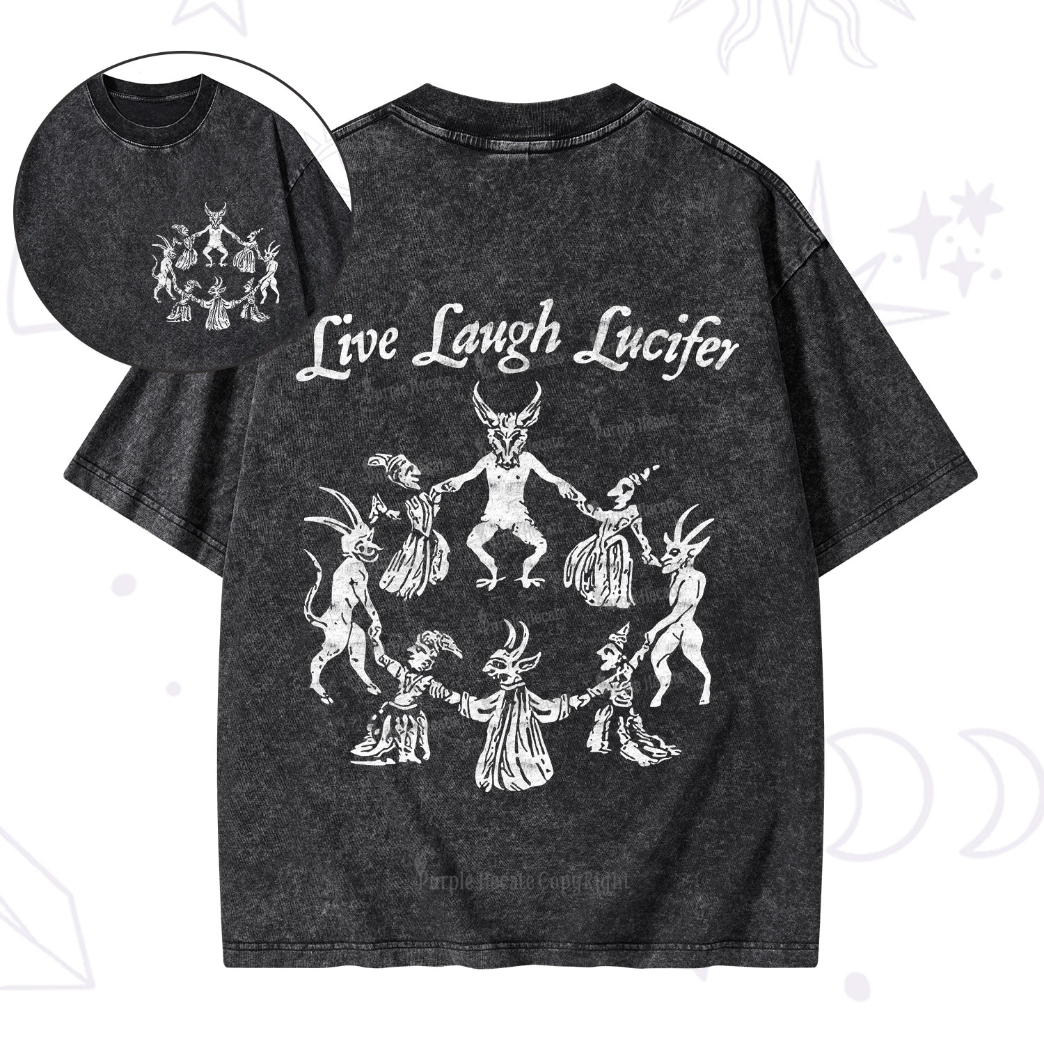 Purplehecate Live Laugh Lucifer Washed T-Shirt