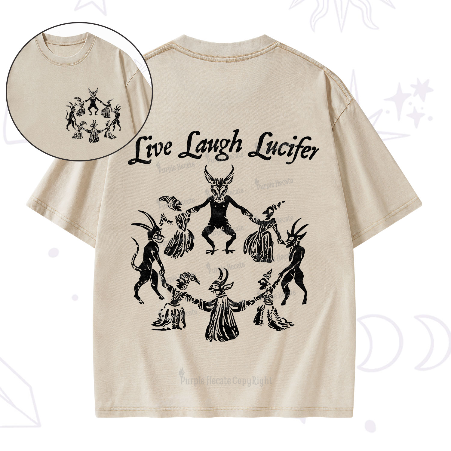 Purplehecate Live Laugh Lucifer Washed T-Shirt