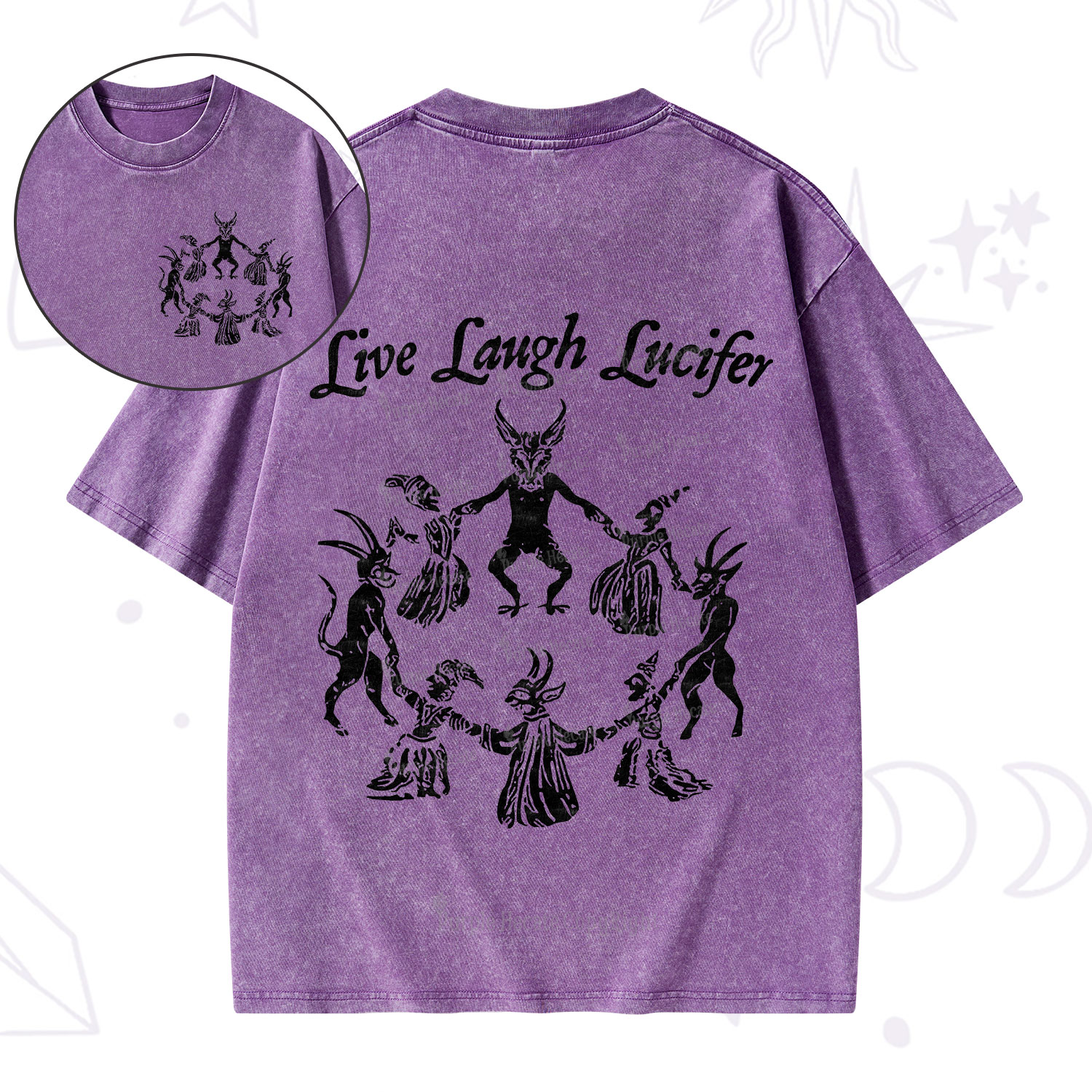 Purplehecate Live Laugh Lucifer Washed T-Shirt