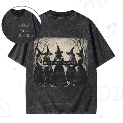 Purplehecate Girls Will Be Girls Witch Washed T-Shirt