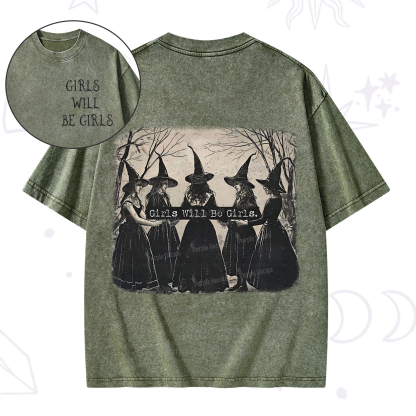 Purplehecate Girls Will Be Girls Witch Washed T-Shirt