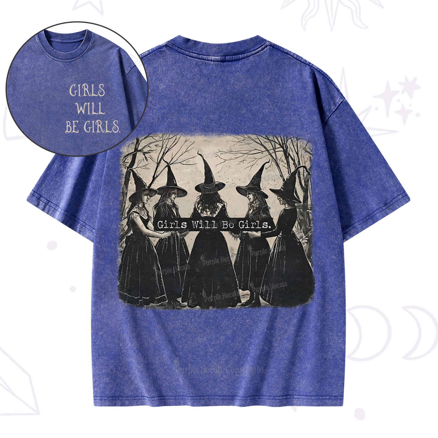 Purplehecate Girls Will Be Girls Witch Washed T-Shirt