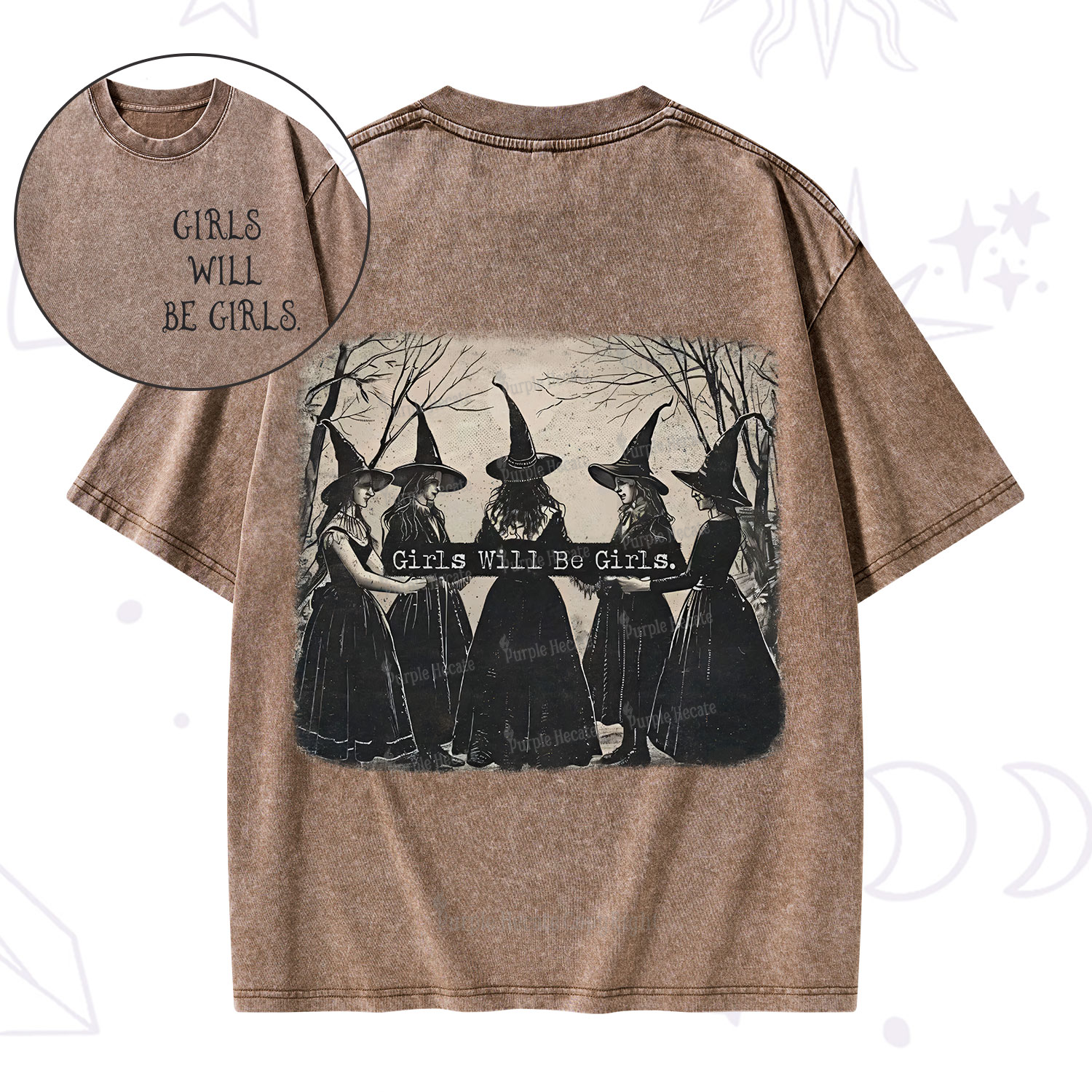 Purplehecate Girls Will Be Girls Witch Washed T-Shirt