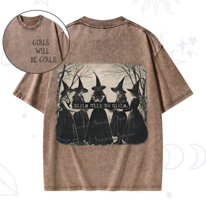 Purplehecate Girls Will Be Girls Witch Washed T-Shirt