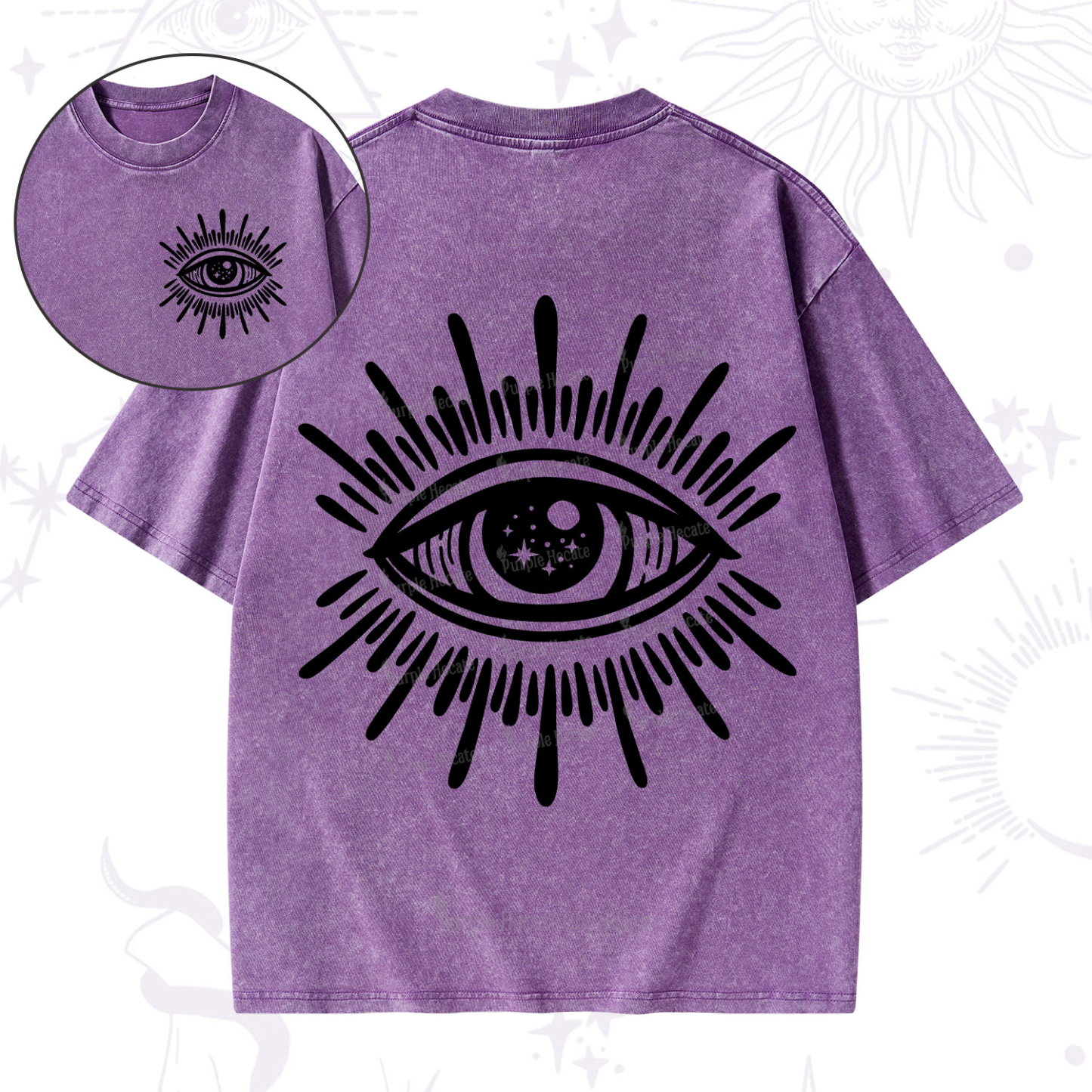 Purplehecate Evil Eye Washed T-Shirt