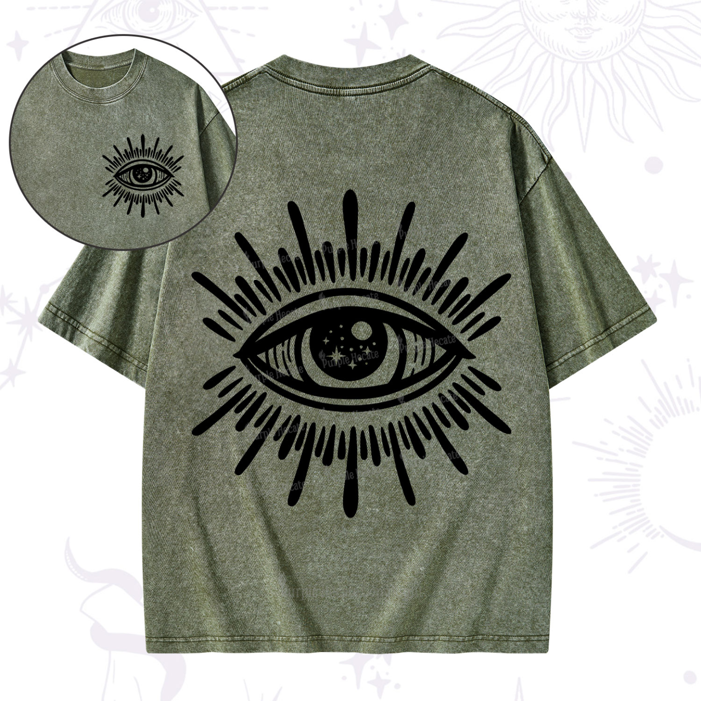 Purplehecate Evil Eye Washed T-Shirt