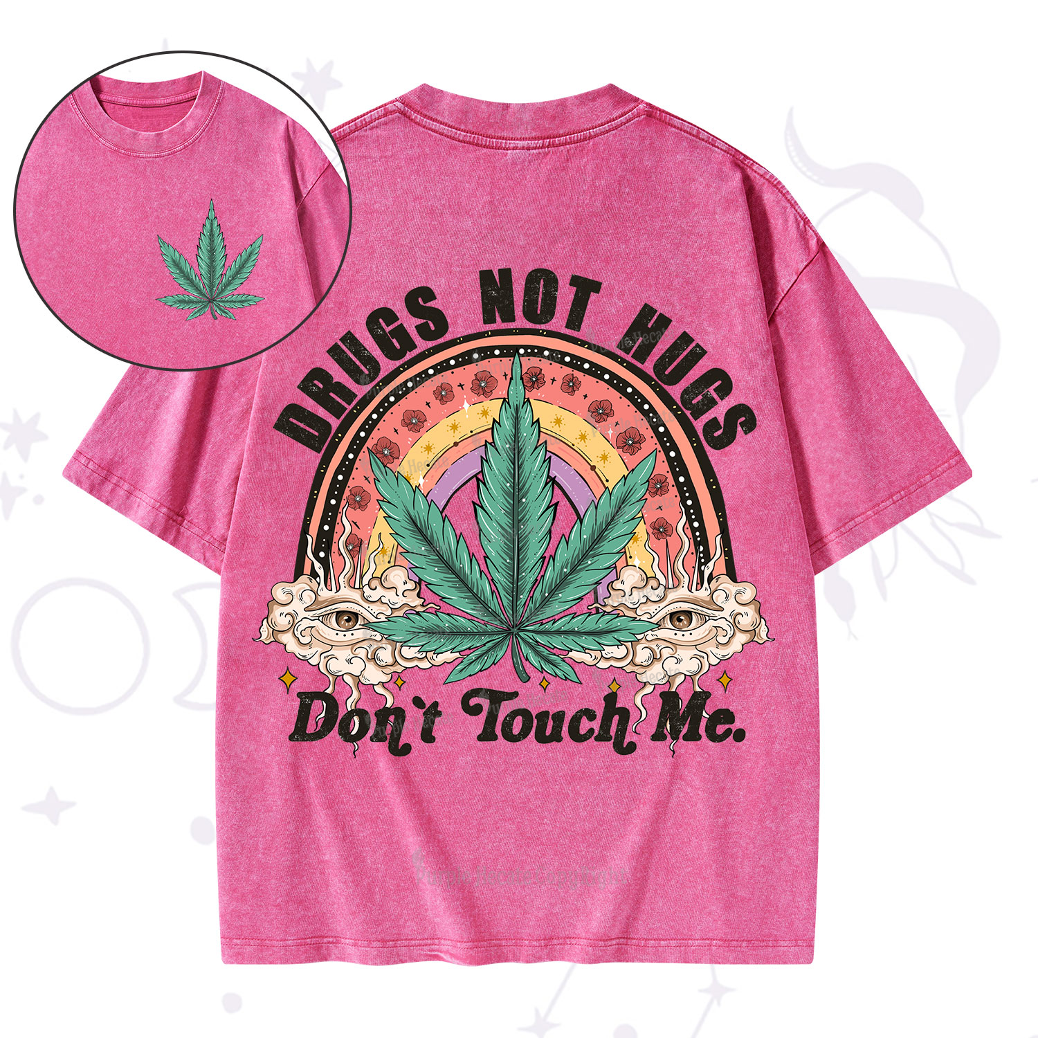 Purplehecate Drugs Not Hugs Washed T-Shirt