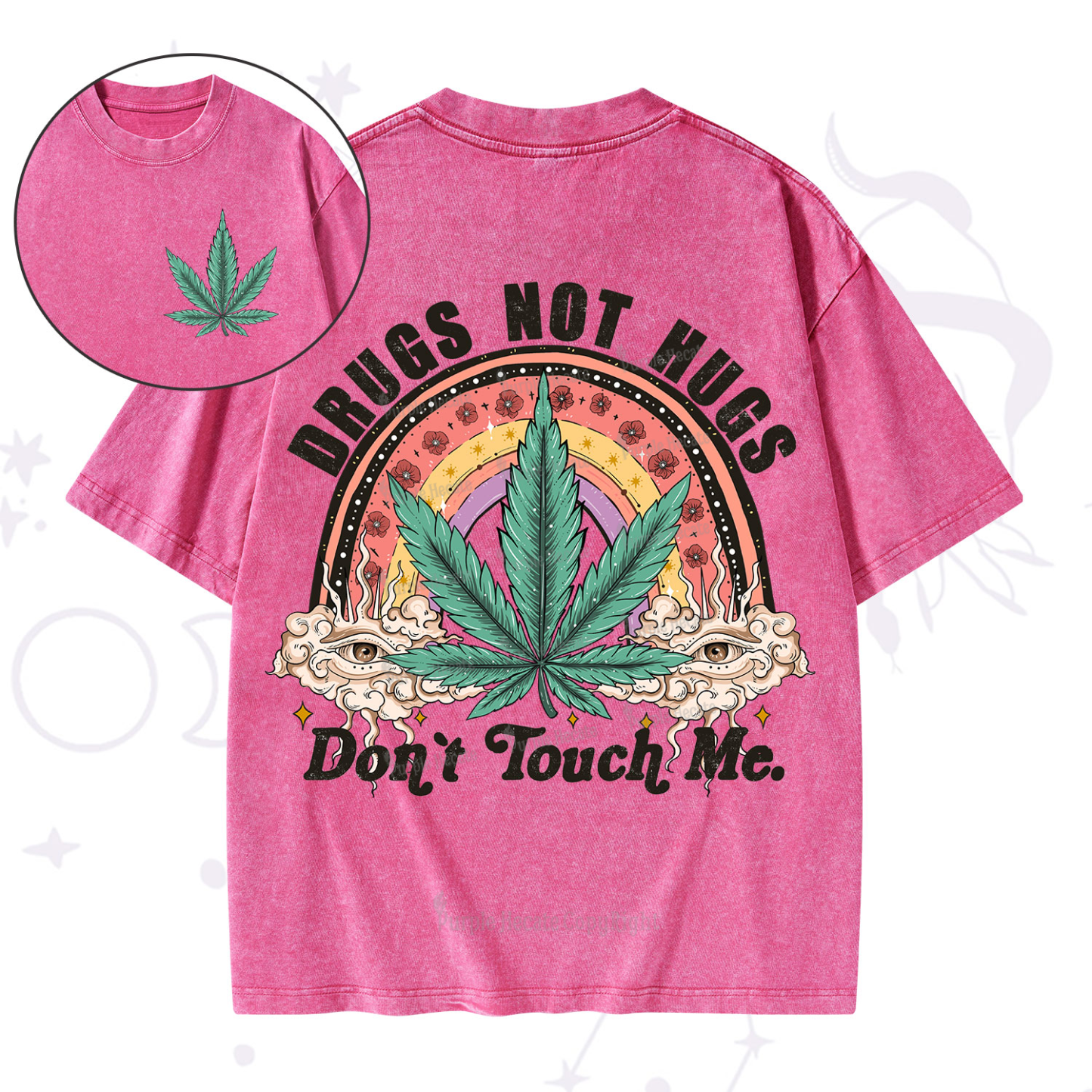 Purplehecate Drugs Not Hugs Washed T-Shirt