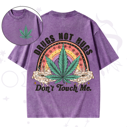 Purplehecate Drugs Not Hugs Washed T-Shirt
