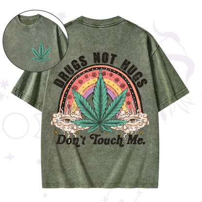 Purplehecate Drugs Not Hugs Washed T-Shirt