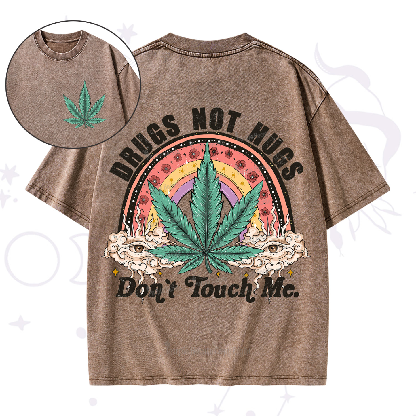 Purplehecate Drugs Not Hugs Washed T-Shirt