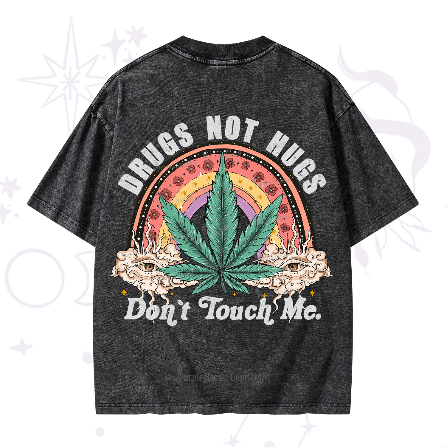 Purplehecate Drugs Not Hugs Washed T-Shirt