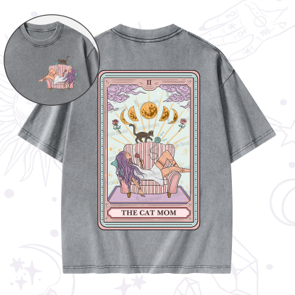 Purplehecate The Cat Mom Tarot Washed T-Shirt