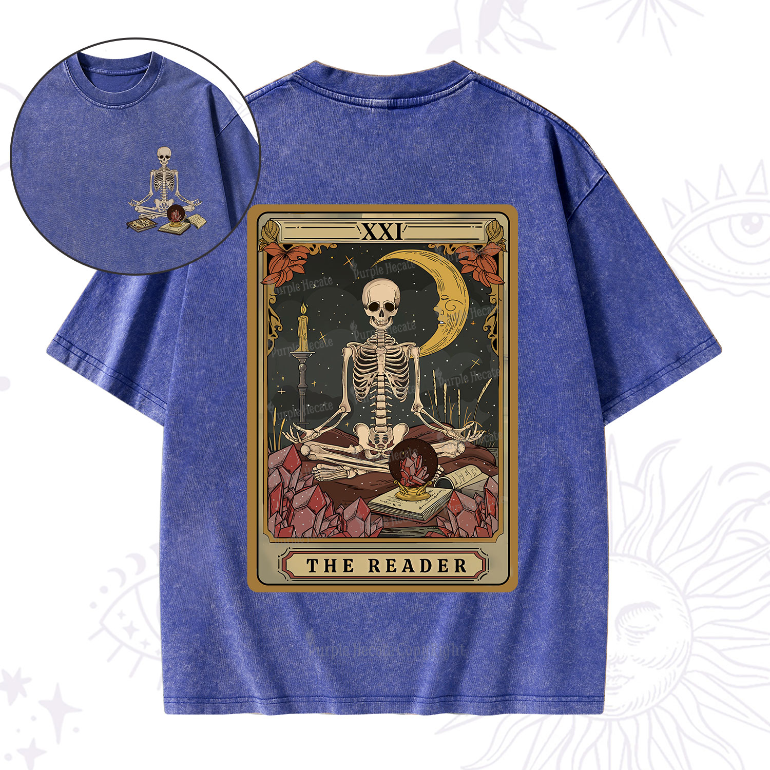 Purplehecate The Reader Tarot Washed T-Shirt
