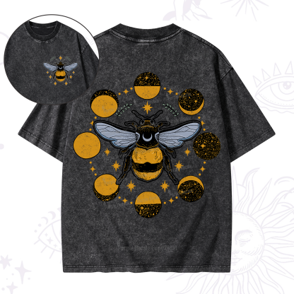 Purplehecate Phases of the Moon Bee Washed T-Shirt